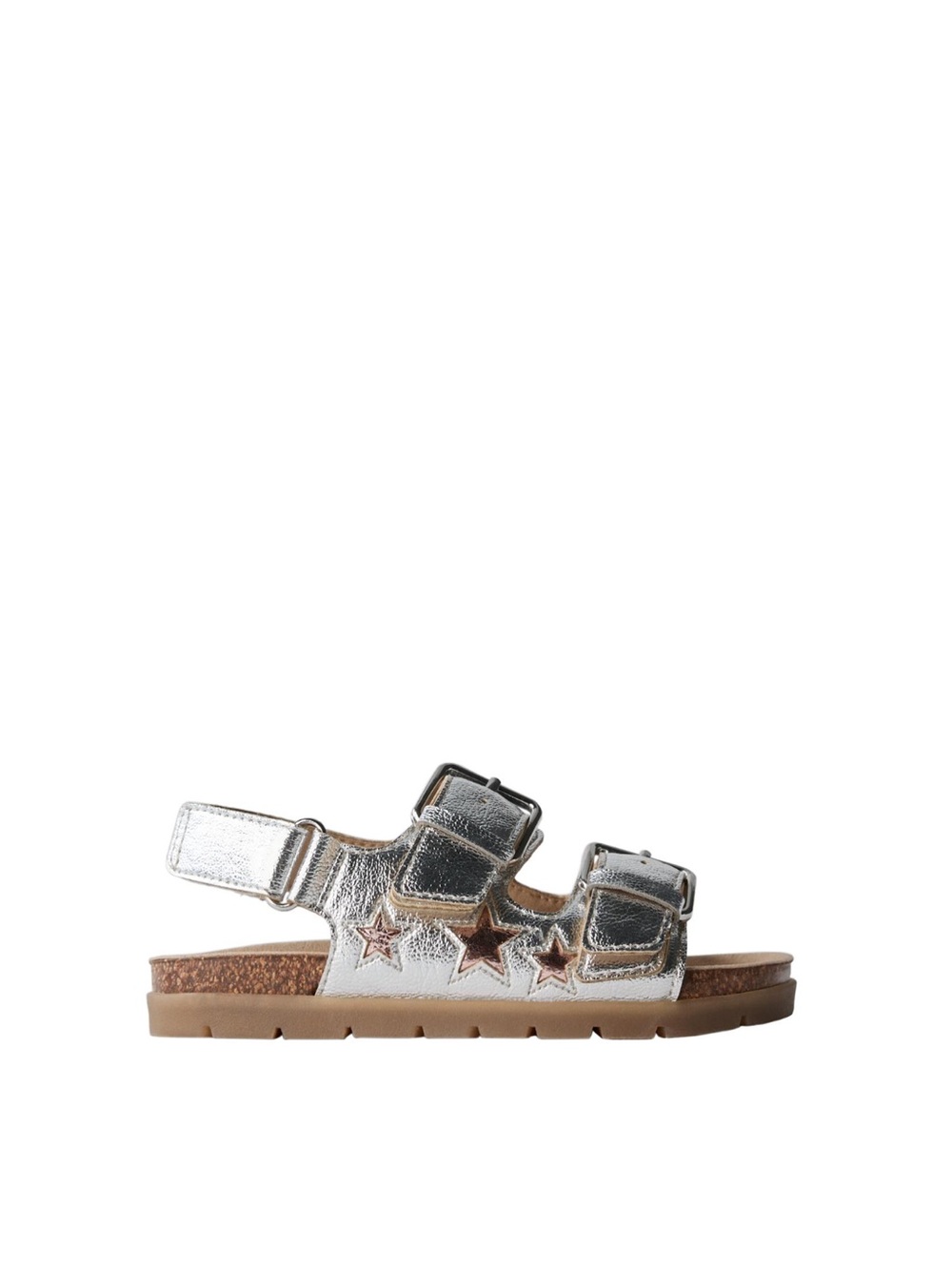 ZARA Silver Metallic Star Strap Sandals